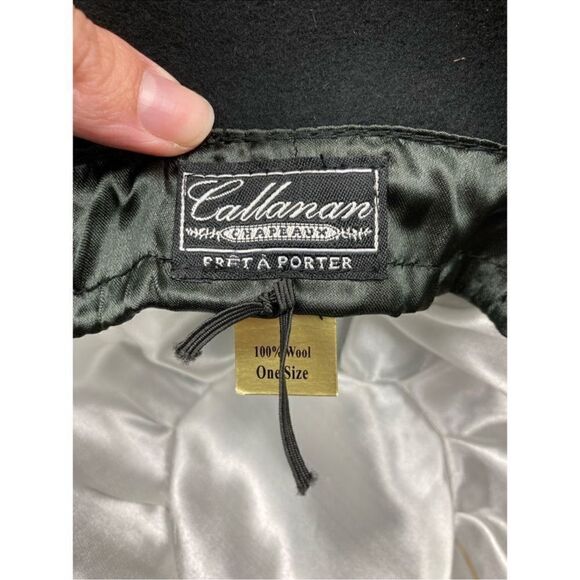 Vintage Callanan black wool cloche hat with sequin bow - Picture 5 of 5